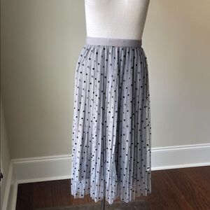 Chic Black Polka Dot Midi Skirt